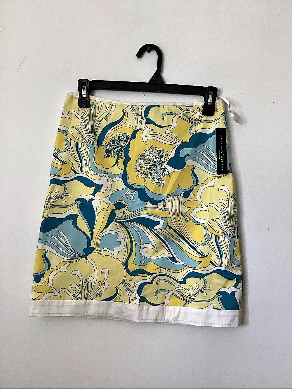 Antonio Melani Floral Mini Skirt Yellow Blue